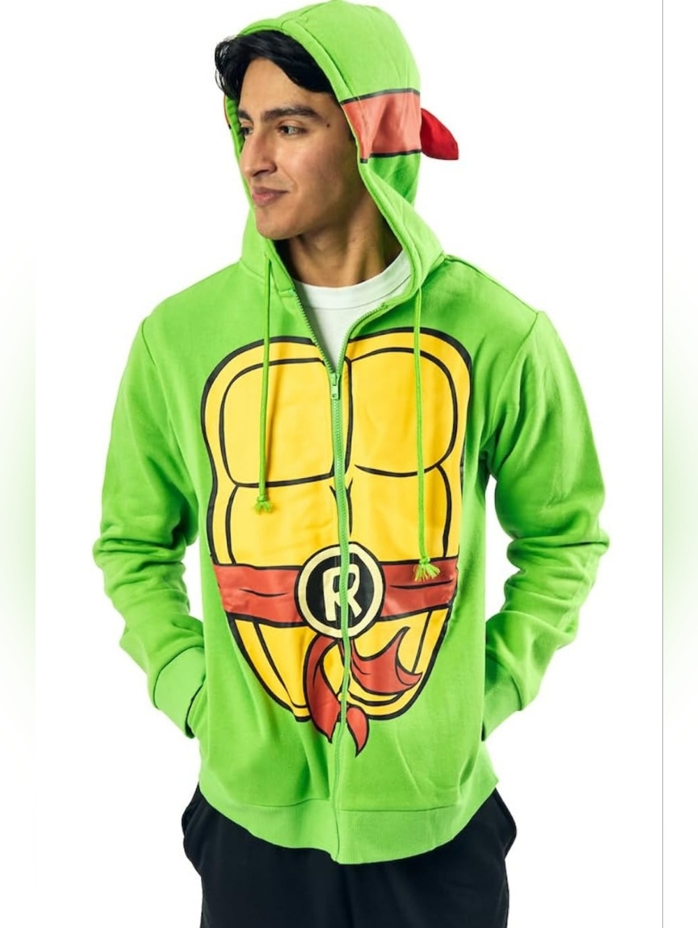 NWT Men's Size L Teenage Mutant Ninja Turtles Raphael  Green Cosplay Hoodie